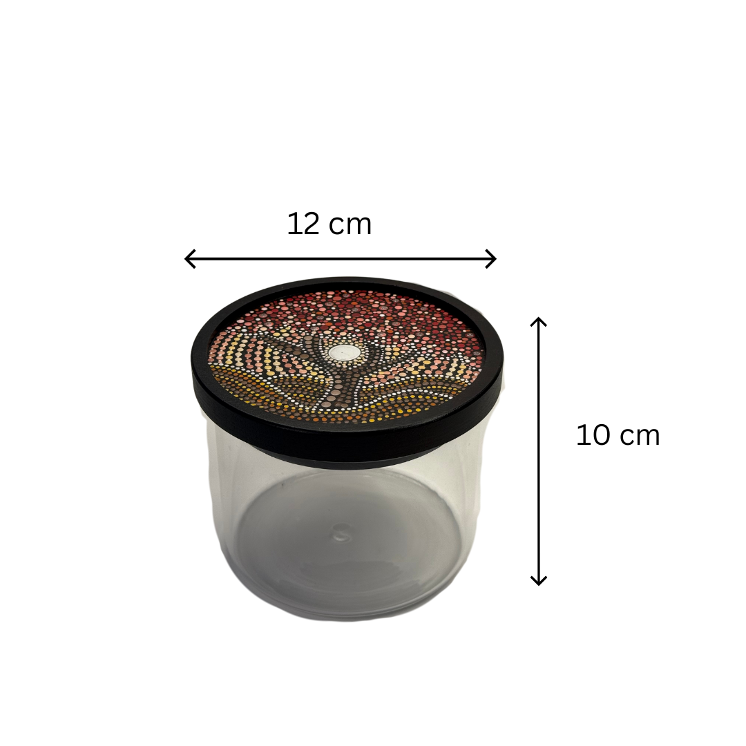 Dot art jar with lid