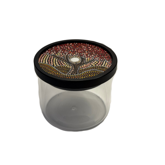 Dot art  jar with lid