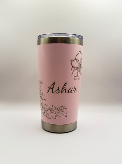coffee tumbler with Engraved Letter