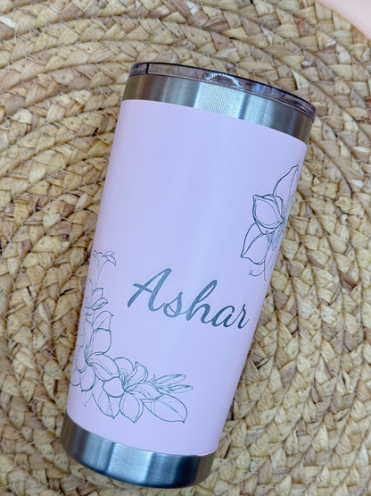 coffee tumbler with Engraved Letter
