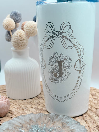 coffee tumbler with Engraved Letter