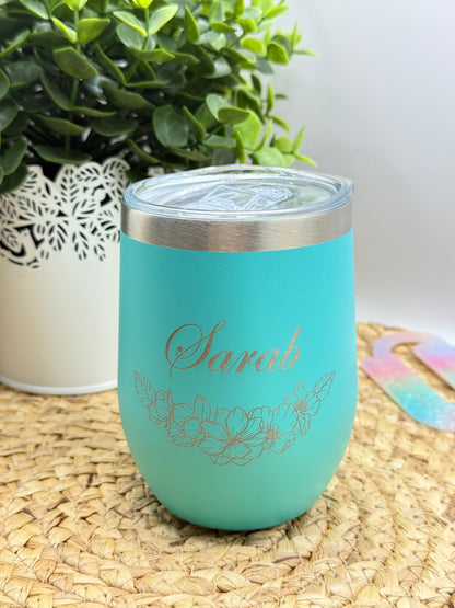 Engraved  Egg shape coffee tumbler