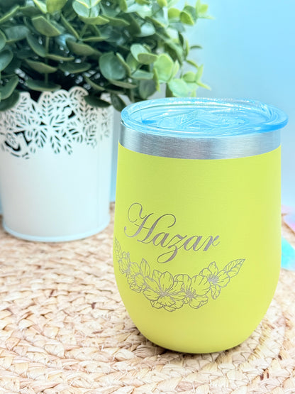 Engraved  Egg shape coffee tumbler